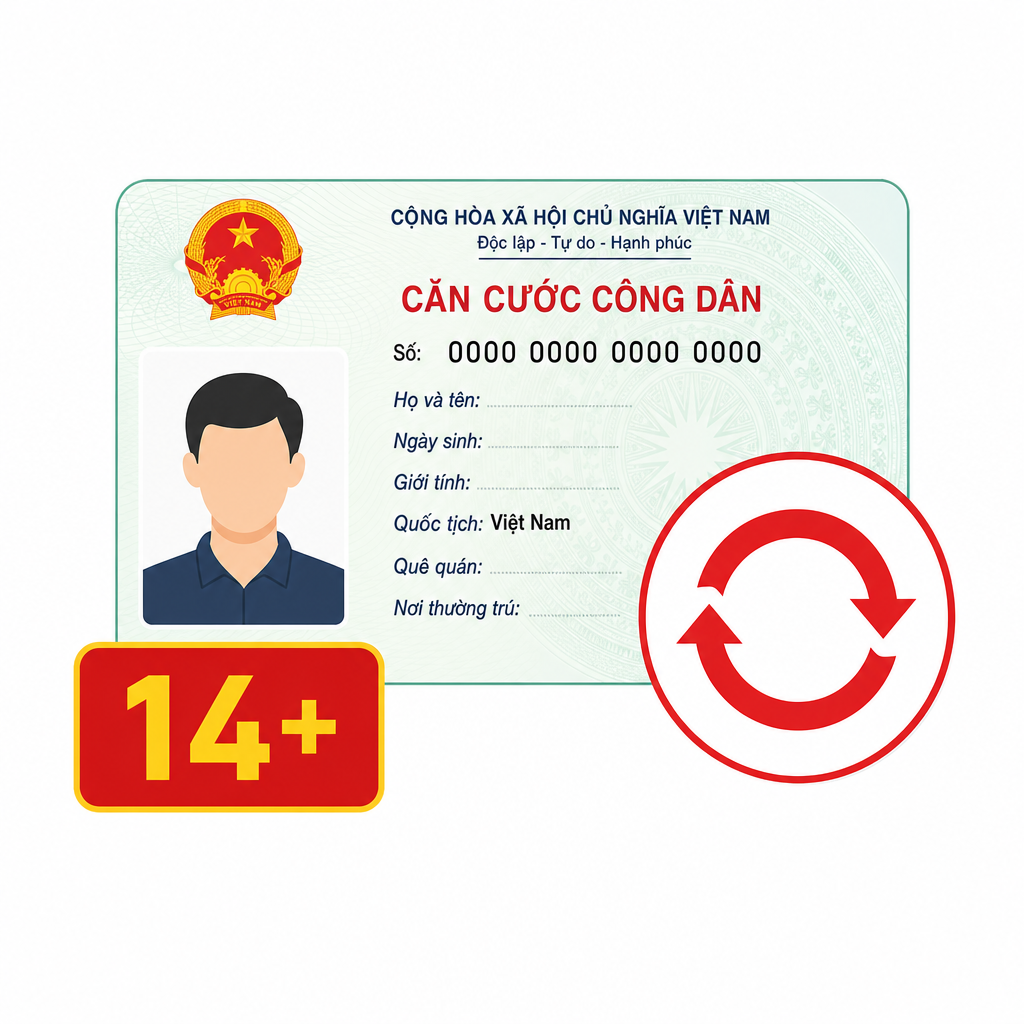 Cấp thẻ CC cho người từ đủ 14 tuổi trở lên